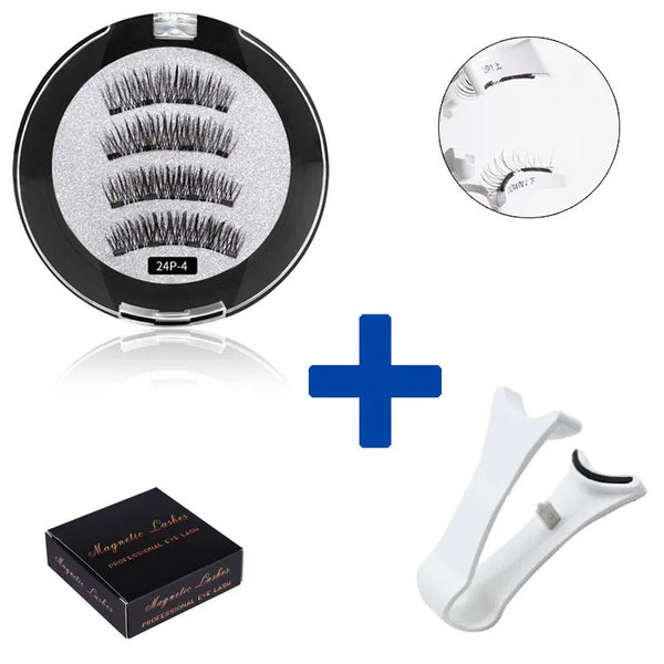 Natural Magnetic 3D False Eyelashes Set